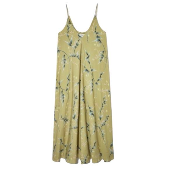 NWT COS Cotton Green Floral Multi Voluminous Midi Vacation Cocktail Dress Size 2 - Picture 4 of 15